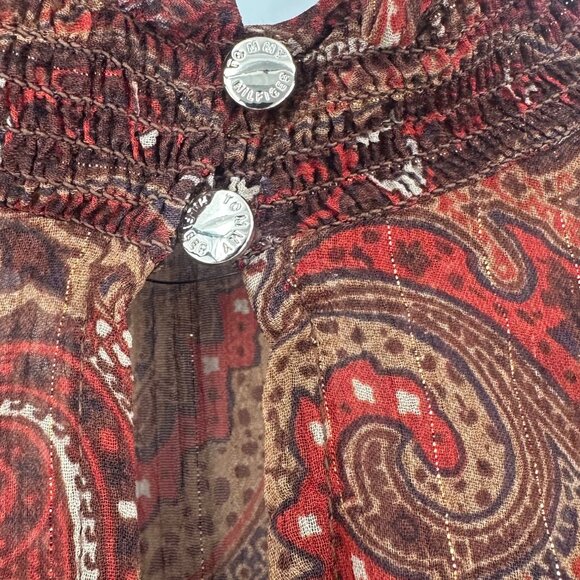 NWT Tommy Hilfiger Paisley Print Chiffon Short Shift Dress Size 2 - Picture 3 of 5